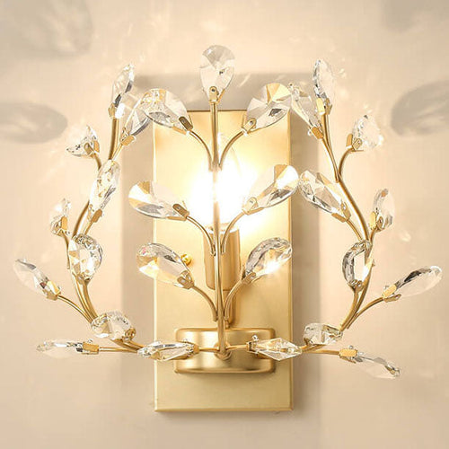 Skanto | Luminis Vegglampe | Luksus Krystall Design | Blad Motif | 1-Lyskilde & Moderne