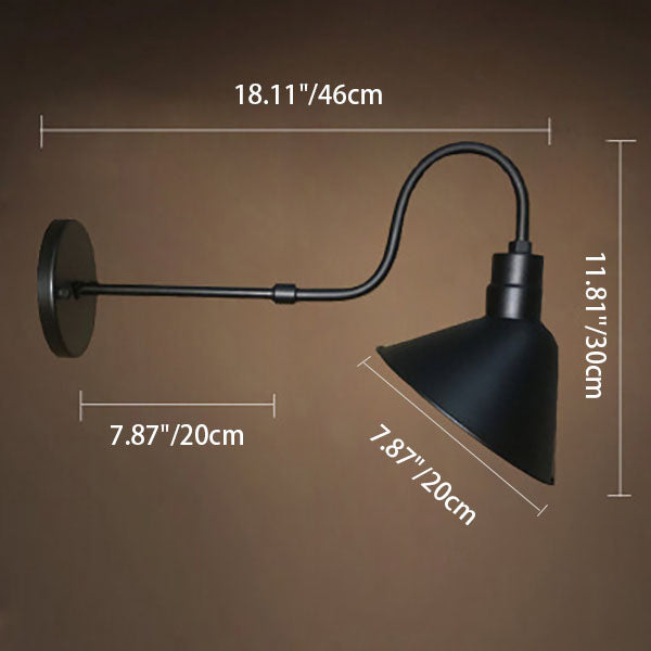 Tradisjonell Vintage Horn Jern 1-Lykt Utendørs Vegglampe For Entré | Skanto