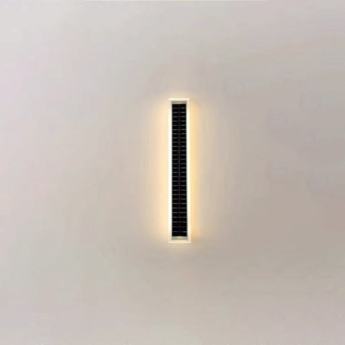 Minimalistisk rektangulær LED-vegglampe for utendørs bruk, vanntett, med solcellefunksjon, for terrasse og hage