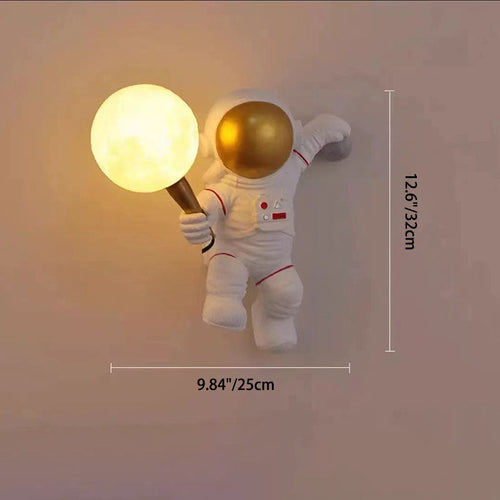 Skanto | Moderne Kreativ Tegneserie Astronaut Harpiks ABS 1-Lyskilde Vegglampe for Soverom
