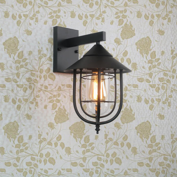 Vintage industriell vegglampe i jern for innendørs og utendørs bruk, 1 lyspære