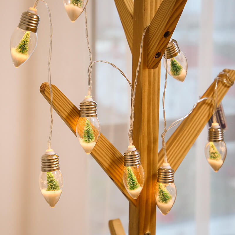 Skanto | LED Ønskebottle Glødelampe Juletre Snø Batteriboks Dekorativ Snorlys