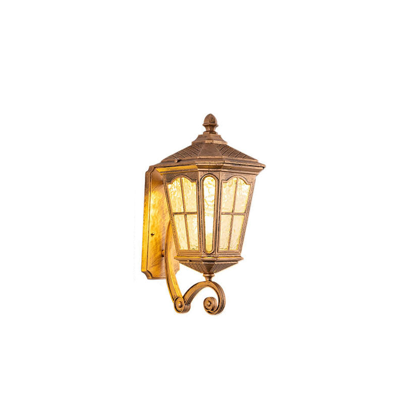 Europeisk utendørs lantern aluminium glass vanntett 1-lys vegglampe | Skanto