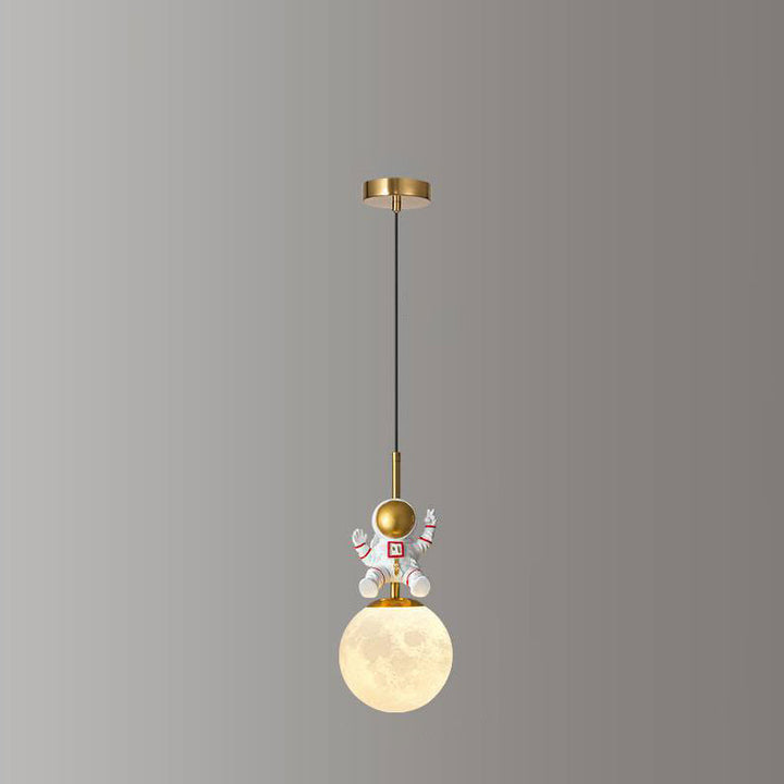 Skanto | Moderne Nordic Barne Orb Astronaut Jern Harpiks 1-Lys Pendellampe for Soverommet