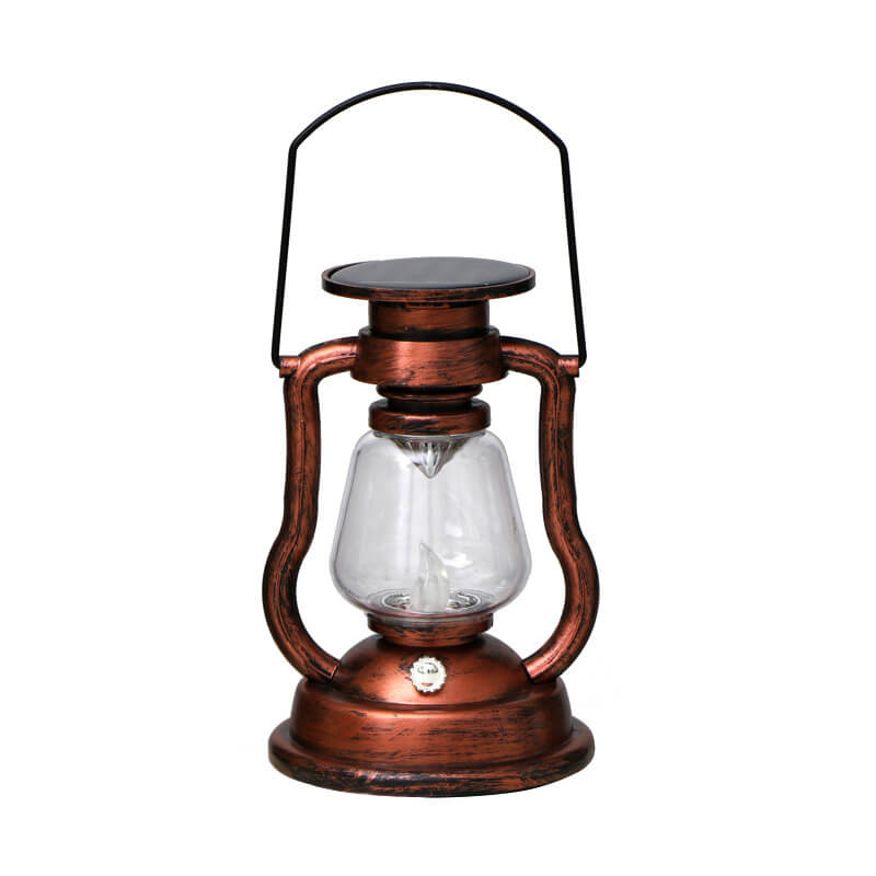 Solcelledrevet retro parafinlampe, hestelampe, LED utendørsbelysning for hage og terrasse, bærbar flammelyslampe