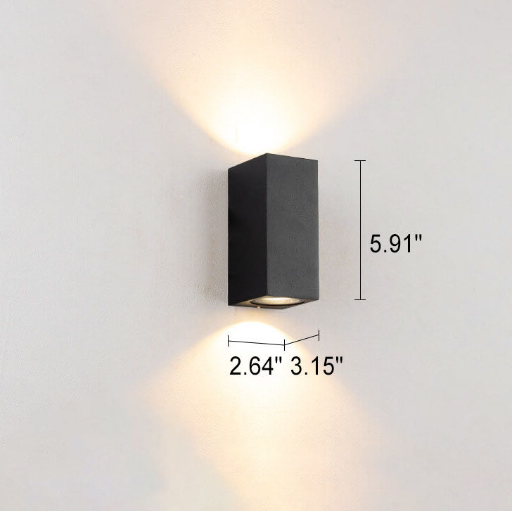 Moderne Enkle Utendørs Vannavstøtende Aluminium Glassylinder 2-Lykt Vegglampe | Skanto