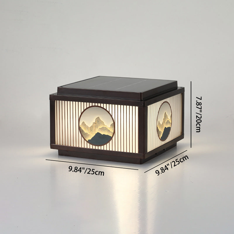 Moderne minimalistiske solvanntette firkantede aluminiums glass LED post hodelys for hage | Skanto
