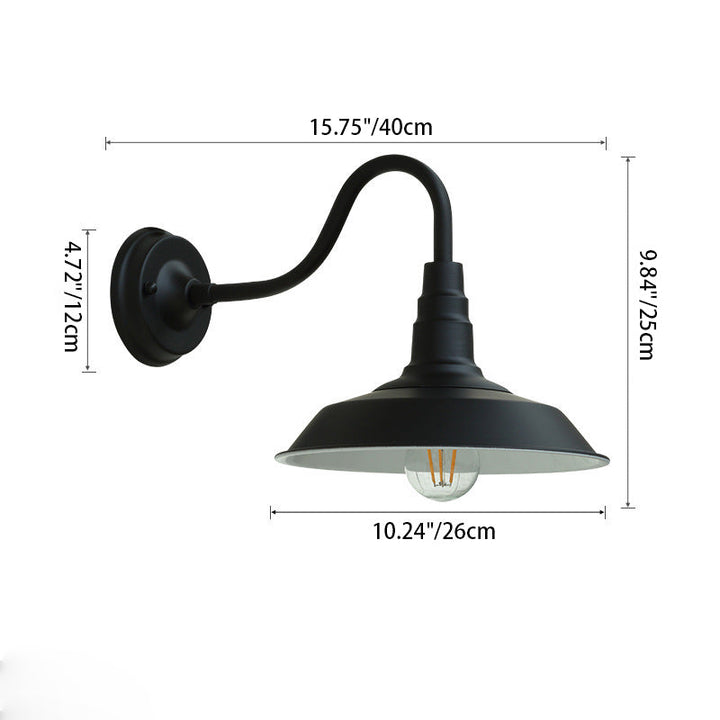 Skanto | Noctura Klassisk Vegglampe | Vintage Design | Jernramme med Rund Glasskjerm | 1-Lys Spisestue Belysning
