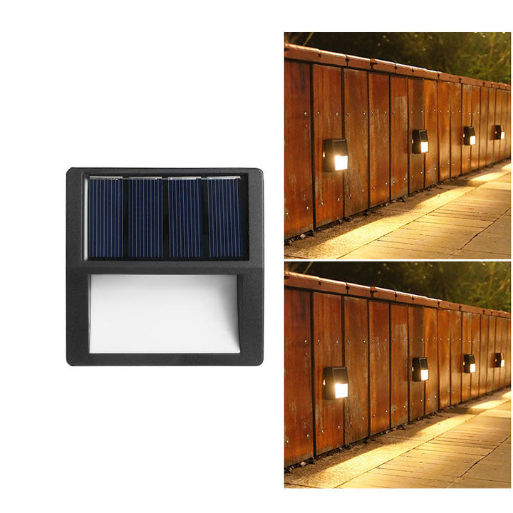 Rund/Firkantet LED solcelledrevet terrassetrappelys, vanntett, solcelledrevet, vanntett