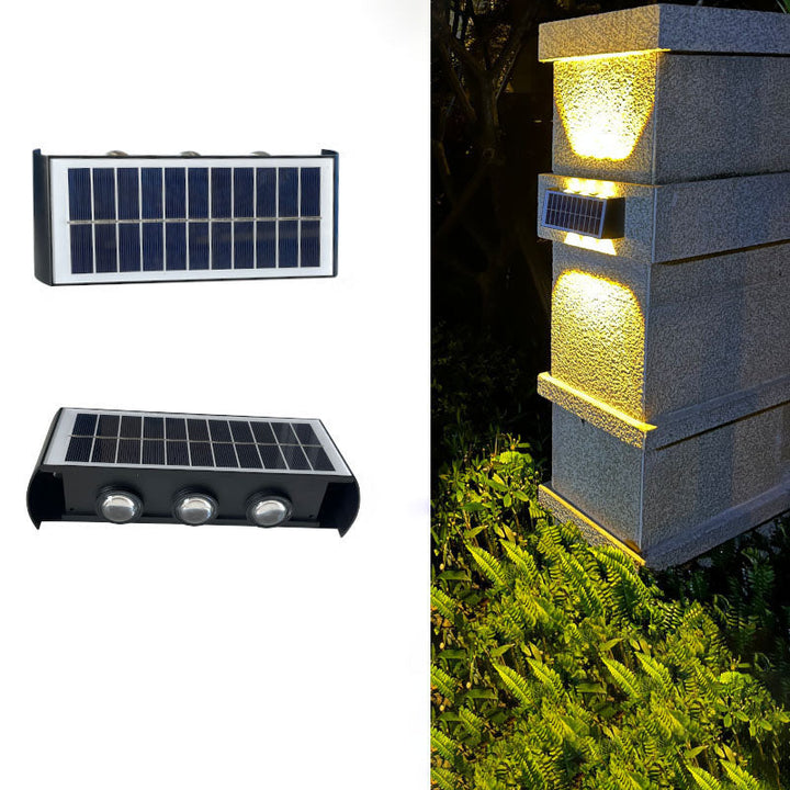 Skanto | Modern Simplicity Solarlampe Vanntett Rektangulær ABS PMMA LED Vegglampe For Utendørs Patio