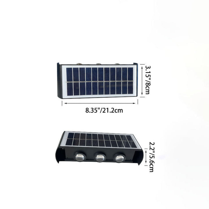 Skanto | Modern Simplicity Solarlampe Vanntett Rektangulær ABS PMMA LED Vegglampe For Utendørs Patio