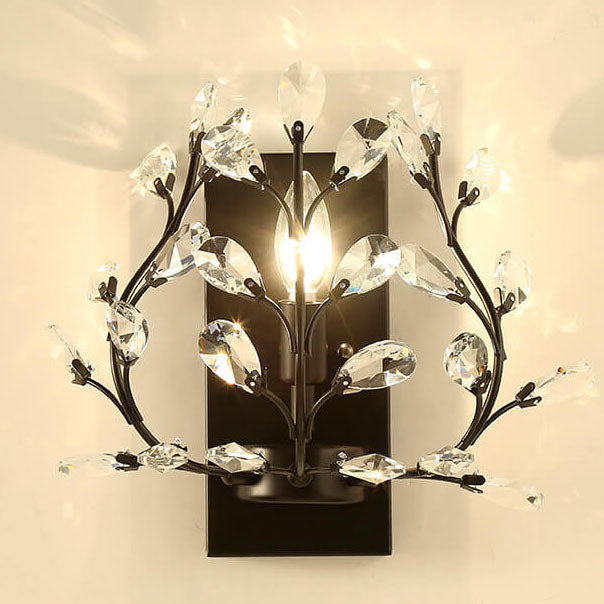 Skanto | Luminis Vegglampe | Luksus Krystall Design | Blad Motif | 1-Lyskilde & Moderne