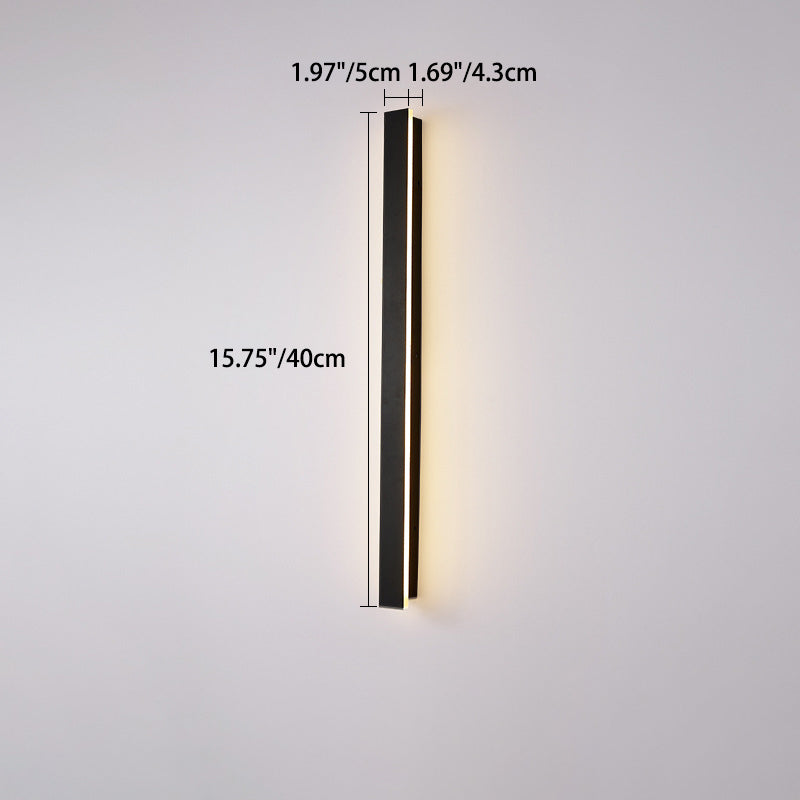 Moderne minimalistisk lang rektangulær aluminium akryl LED vegglampe for hage | Skanto