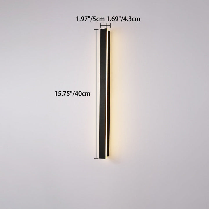 Moderne minimalistisk lang rektangulær aluminium akryl LED vegglampe for hage | Skanto