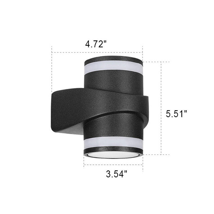 Moderne Sylinderformet Die-Cast Aluminium LED Vanntett Utendørs Hage Vegglampe | Skanto