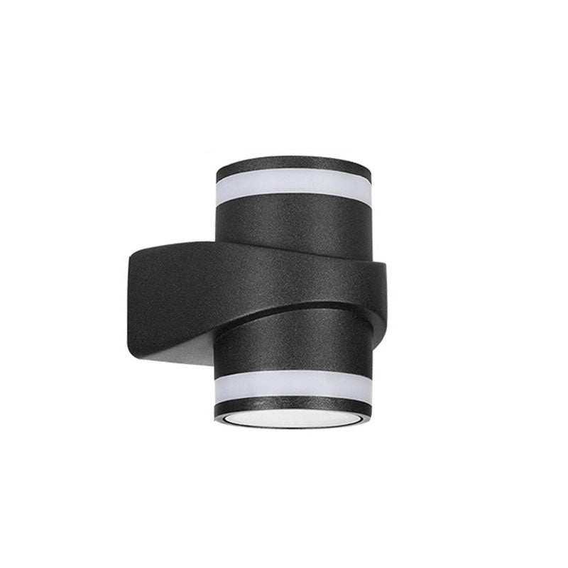 Moderne Sylinderformet Die-Cast Aluminium LED Vanntett Utendørs Hage Vegglampe | Skanto