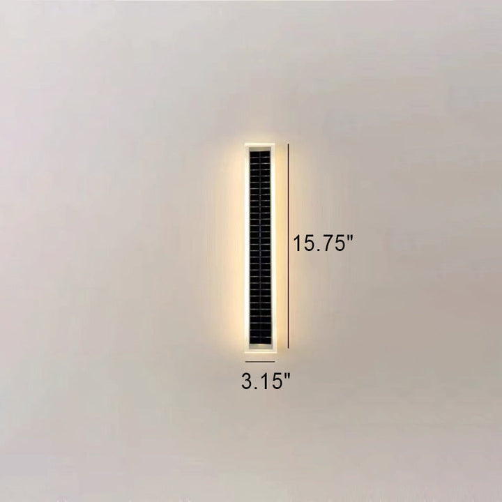 Minimalist Utendørs Solrektangulær Strip Vanntett Patio LED Vegglampe | Skanto