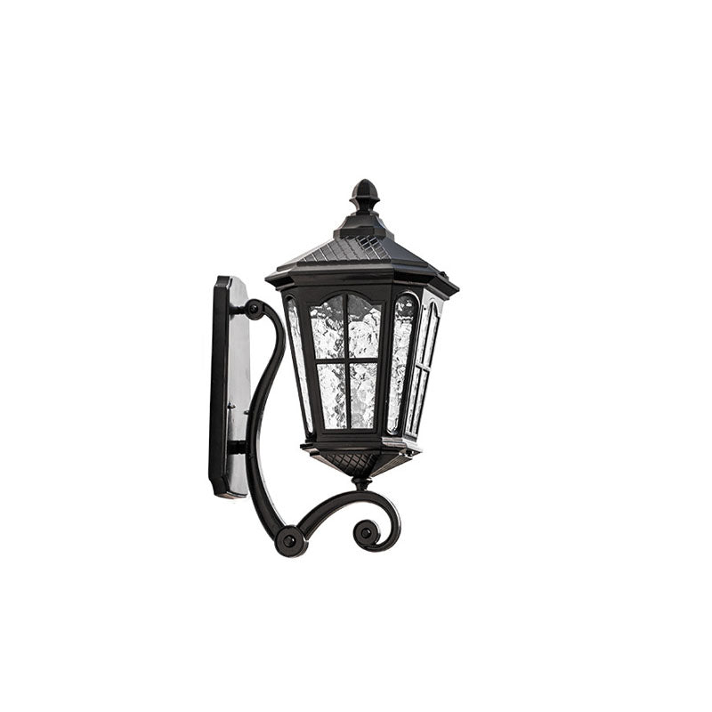 Europeisk utendørs lantern aluminium glass vanntett 1-lys vegglampe | Skanto