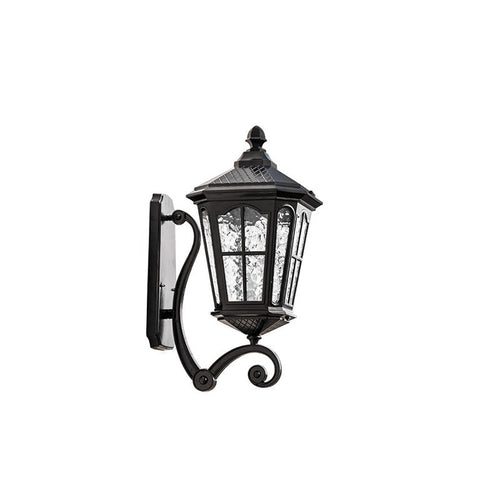 Europeisk utendørs lantern aluminium glass vanntett 1-lys vegglampe | Skanto