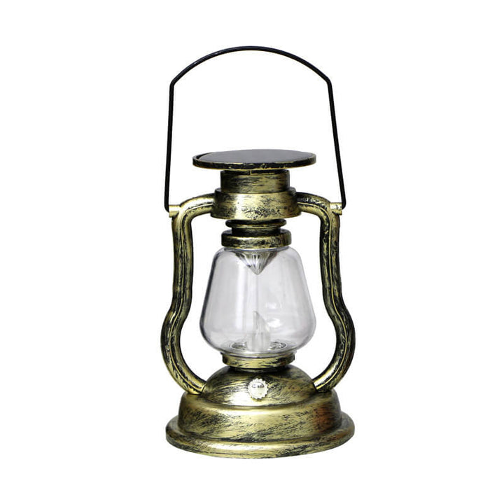 Solcelledrevet retro parafinlampe, hestelampe, LED utendørsbelysning for hage og terrasse, bærbar flammelyslampe