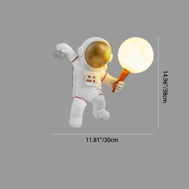 Skanto | Moderne Kreativ Tegneserie Astronaut Harpiks ABS 1-Lyskilde Vegglampe for Soverom