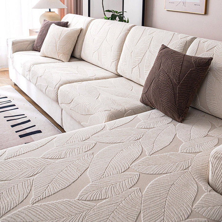 Skanto | Moderne Blader Jacquard Vanntett Anti-Ripe Stretch Full Dekke Sofa Dekke