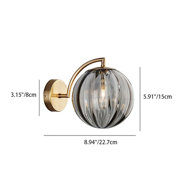 Skanto | Moderne Skandinavisk Rund Ball Jern Glass 1-Lys Vegglampe for Stue