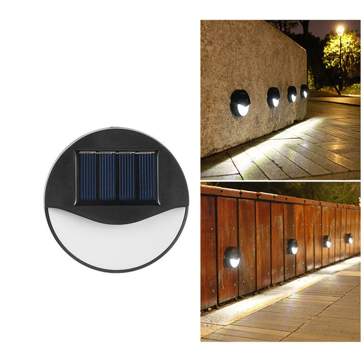 Utendørs solarmodul rund firkantet LED vanntett patio trappelys | Skanto