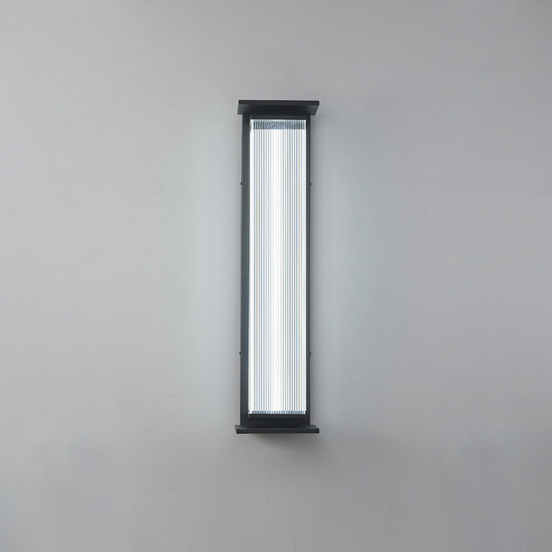 Moderne Minimalistisk Vanntett Rektangulær Rustfritt Stål Akryl LED Vegglygte Lampe For Utendørs Patio | Skanto