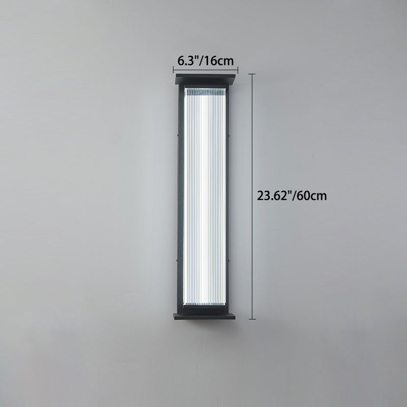 Moderne Minimalistisk Vanntett Rektangulær Rustfritt Stål Akryl LED Vegglygte Lampe For Utendørs Patio | Skanto
