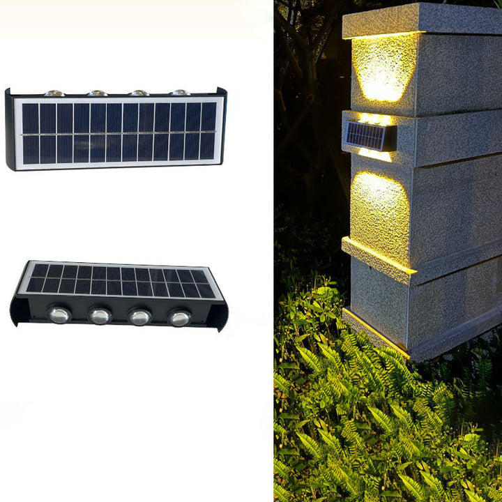 Skanto | Modern Simplicity Solarlampe Vanntett Rektangulær ABS PMMA LED Vegglampe For Utendørs Patio