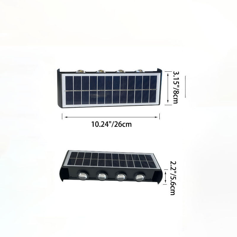 Skanto | Modern Simplicity Solarlampe Vanntett Rektangulær ABS PMMA LED Vegglampe For Utendørs Patio
