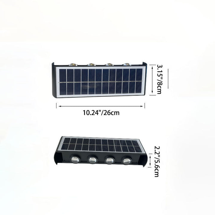 Skanto | Modern Simplicity Solarlampe Vanntett Rektangulær ABS PMMA LED Vegglampe For Utendørs Patio