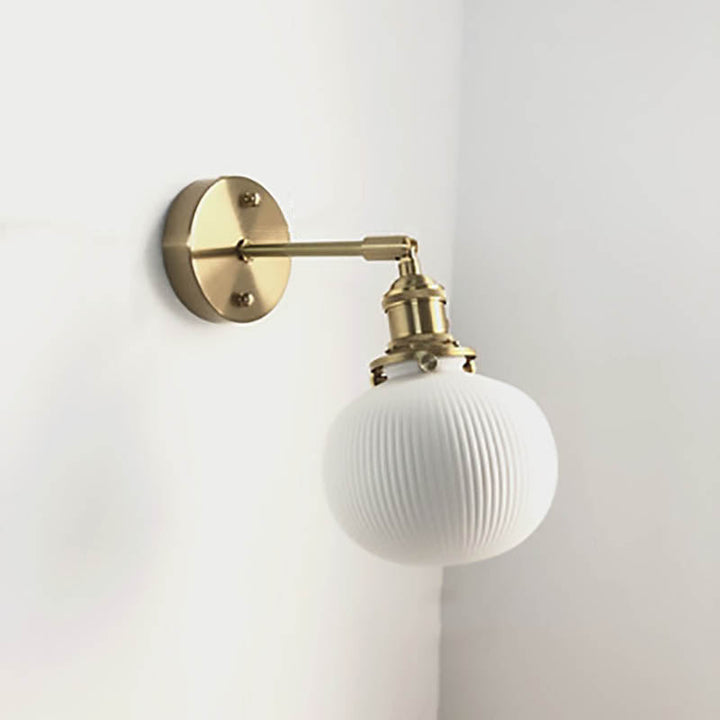 Skanto | Japansk Retro Minimalistisk Sylinder Oval Messing Lucite 1-Lys Vegglampe