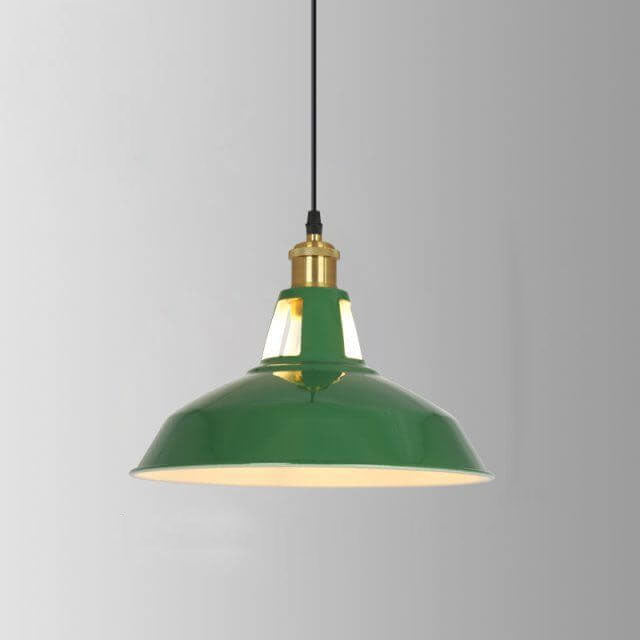 Skanto | RetroDome Industriell Vintage Pendellampe | Grønn Jernkuppel Design | Enkelt Lys | Rustikk Takbelysning