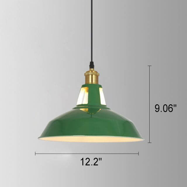 Skanto | RetroDome Industriell Vintage Pendellampe | Grønn Jernkuppel Design | Enkelt Lys | Rustikk Takbelysning