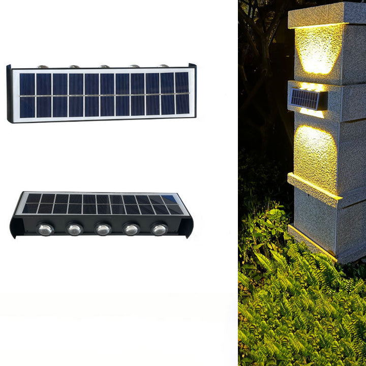 Skanto | Modern Simplicity Solarlampe Vanntett Rektangulær ABS PMMA LED Vegglampe For Utendørs Patio