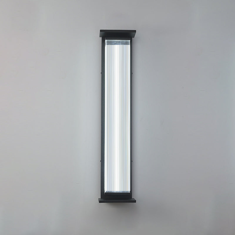 Moderne Minimalistisk Vanntett Rektangulær Rustfritt Stål Akryl LED Vegglygte Lampe For Utendørs Patio | Skanto