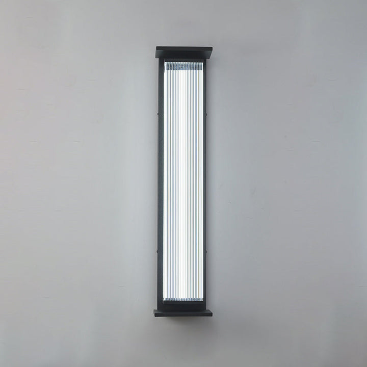 Moderne Minimalistisk Vanntett Rektangulær Rustfritt Stål Akryl LED Vegglygte Lampe For Utendørs Patio | Skanto