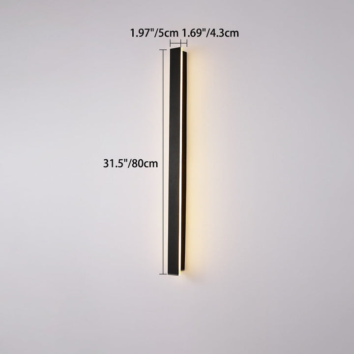 Moderne minimalistisk lang rektangulær aluminium akryl LED vegglampe for hage | Skanto