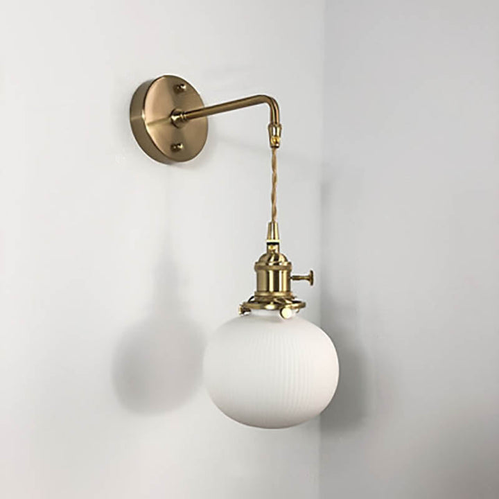 Skanto | Japansk Retro Minimalistisk Sylinder Oval Messing Lucite 1-Lys Vegglampe