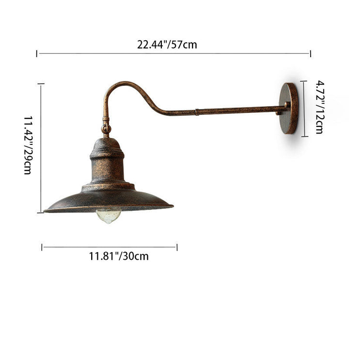 Tradisjonell Vintage Horn Jern 1-Lykt Utendørs Vegglampe For Entré | Skanto