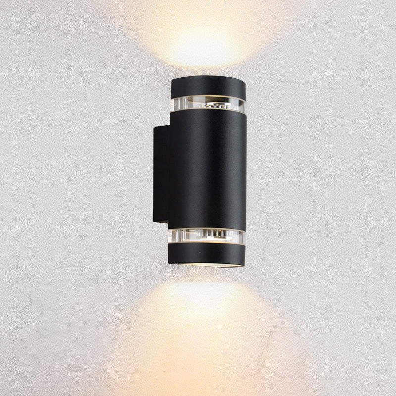 Samtidig industriell vanntett aluminiumsylinder LED opp og ned lyssterk spotlight vegglampe for utendørs terrasse | Skanto