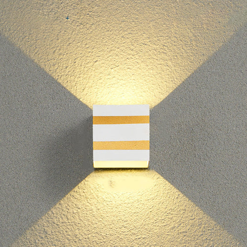 Utendørs minimalistisk firkantet kube aluminiums vanntett LED vegglampe | Skanto