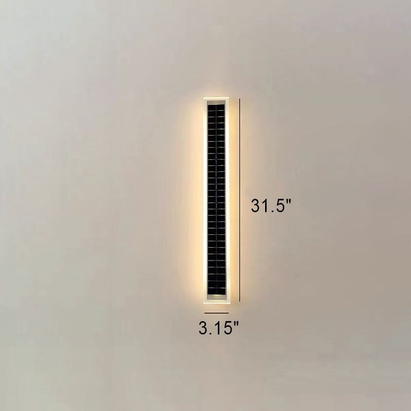Minimalist Utendørs Solrektangulær Strip Vanntett Patio LED Vegglampe | Skanto
