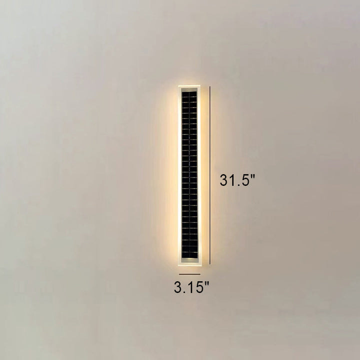 Minimalist Utendørs Solrektangulær Strip Vanntett Patio LED Vegglampe | Skanto