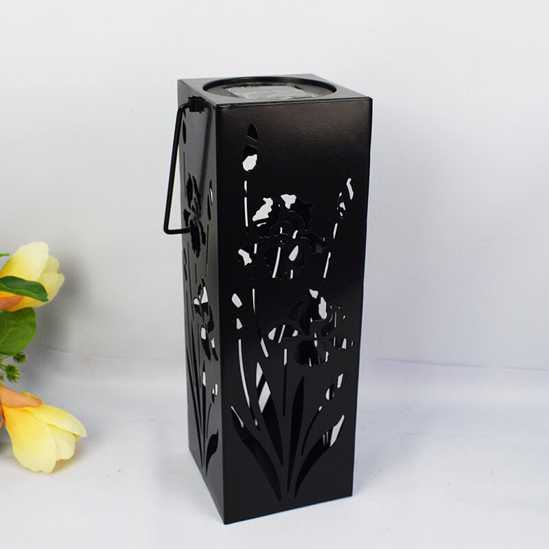 Skanto | Solar Butterfly Rose Pattern Hollow Column LED Utendørs Vanntett Dekorativ Lampe