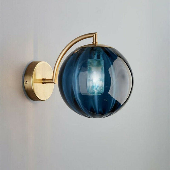 Skanto | Moderne Skandinavisk Rund Ball Jern Glass 1-Lys Vegglampe for Stue