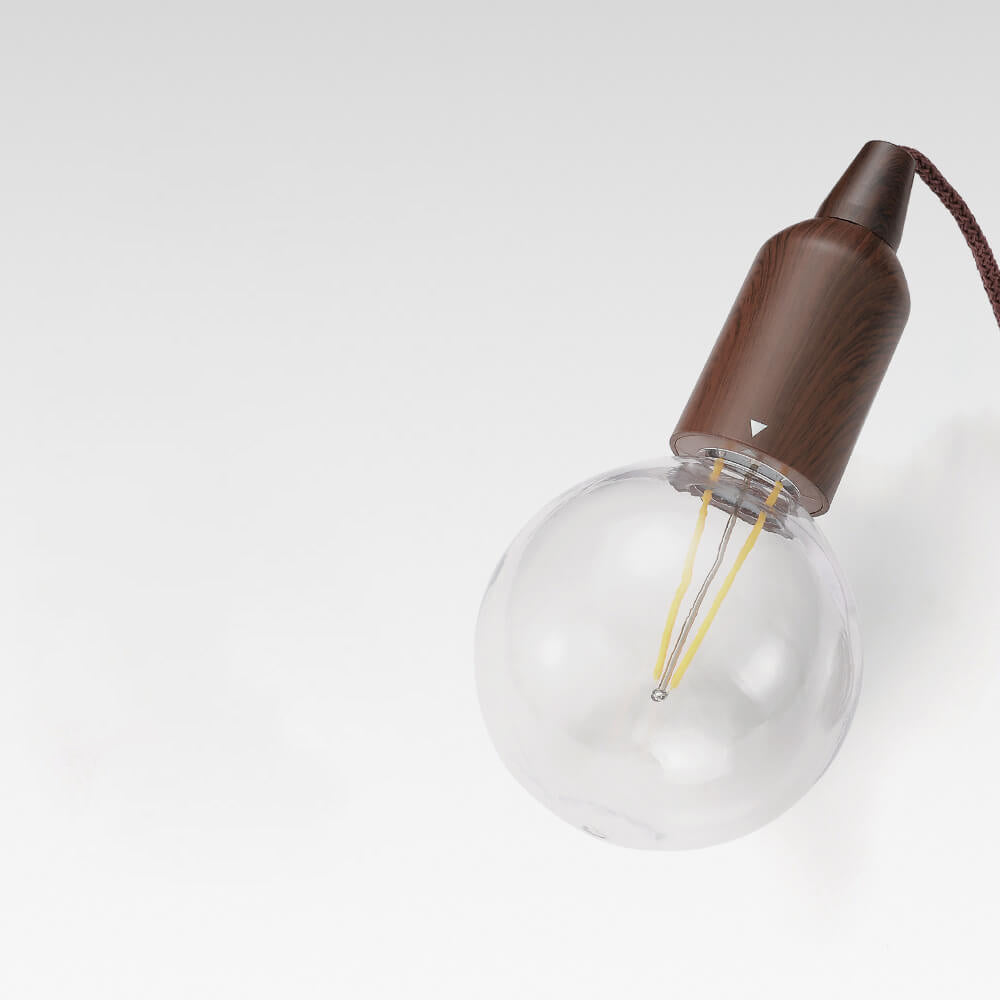 Retro bærbar, vanntett, rund trekjeglelampe med batteri og USB-tilkobling, 1 lyspære, ideell for camping og utendørsaktiviteter