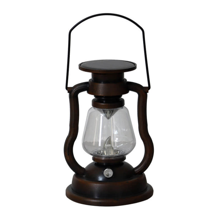 Solcelledrevet retro parafinlampe, hestelampe, LED utendørsbelysning for hage og terrasse, bærbar flammelyslampe